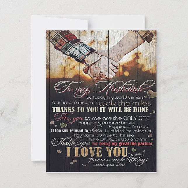 Convite To My Husband Gift | Letter For Him | (Frente)