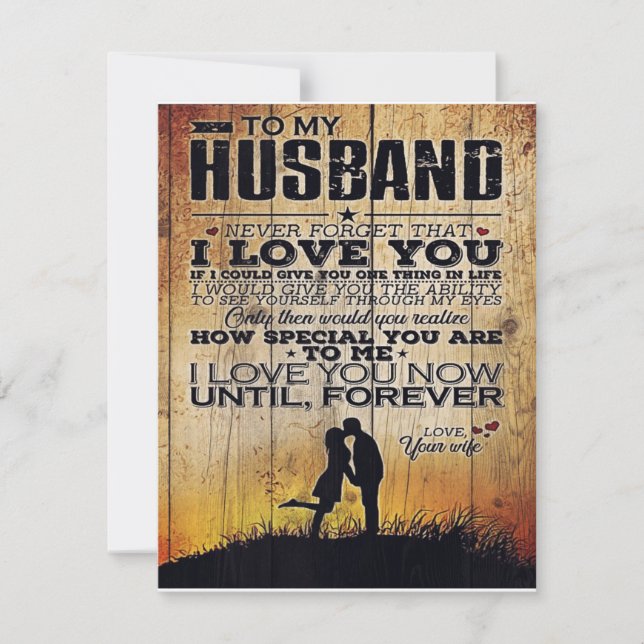 Convite To My Husband Letter, Lovely Quotes Gift (Frente)