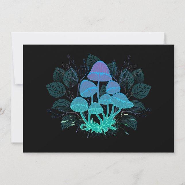 Convite Toadstools em arbustos (Frente)