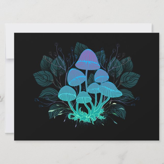 Convite Toadstools em arbustos (Frente)