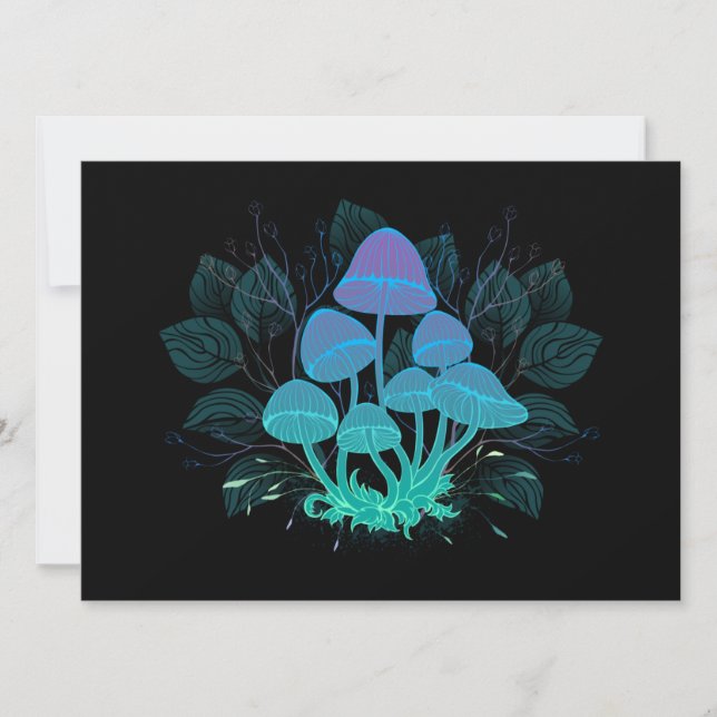 Convite Toadstools em arbustos (Frente)