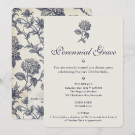 Convite Toalete Botânico Hydrangea Sea Holly 70º Aniversár