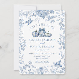 Convite Toalha Azul Abóbora Casa de Campo Francesa Salve a