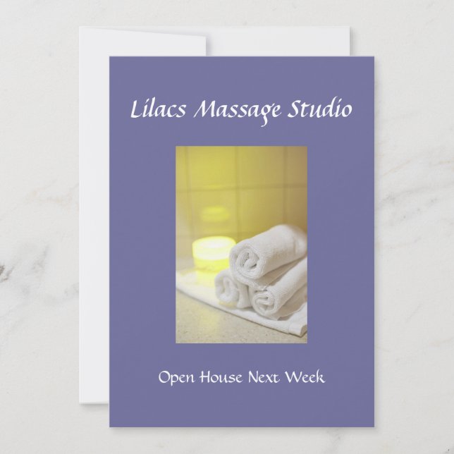 Convite Toalhas e velas em spa (Frente)