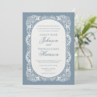 Toalhete de Renda Azul Casamento Floral Vintage