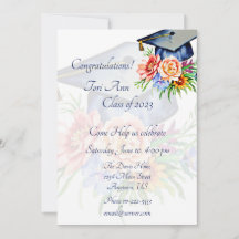Toca de graduação floral personalizada
