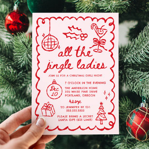 Convite Toda a Festa de Natal Noturna das Jingle Ladies Ga