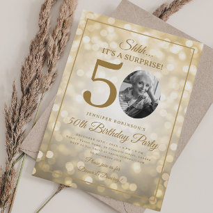 Convite Toda a Foto SURPRESA de Aniversário de 50 anos Gla
