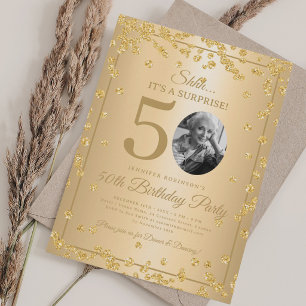 Convite Toda a Foto SURPRESA de Aniversário de 50 anos Gla