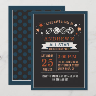 Convite Todas as Festas de aniversário de estrelas