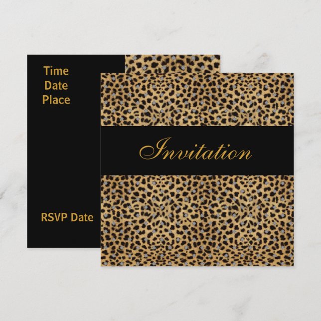 Convite Todas As Ocasiões Impressão Animal (Frente/Verso)