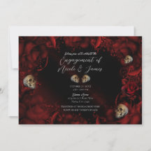 Todas as Rosas Vermelhas & Caveiras Floral Escuro 