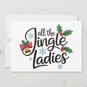 Convite Todas As Senhoras Jingle Holly Sinos Natal Xmas