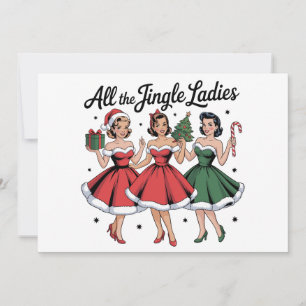 Convite Todas As Senhoras Jingle Natal Retro Vintage Natal