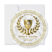 Todo o monograma Dourado da grinalda do louro do