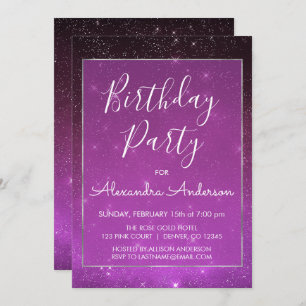 Convite Todo o roxo da idade Stars a festa de aniversário