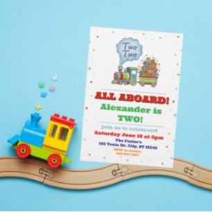 Convite Todos a Bordo do Trem Dois Dois 2º Aniversário