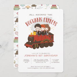 Convite Todos a bordo dos Hogwarts Express Aniversário Mág