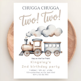 Convite Todos a Bordo! Festa de Aniversário de Trem de 2 A