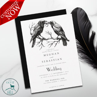 Convite Todos em Um Casamento Corvos no Amor