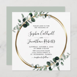 Convite Todos em Um Casamento da Praça Branca Eucalyptus