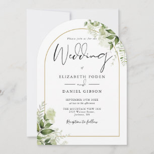 Convite Todos Em Um Casamento De Arca Dourada De Verde Rus