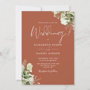 Convite Todos em Um Casamento Floral de Verdura em Terraco
