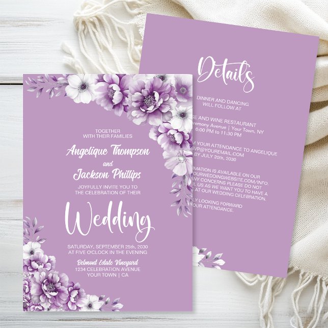 Convite Todos Em Um Casamento Floral Rosa (Criador carregado)