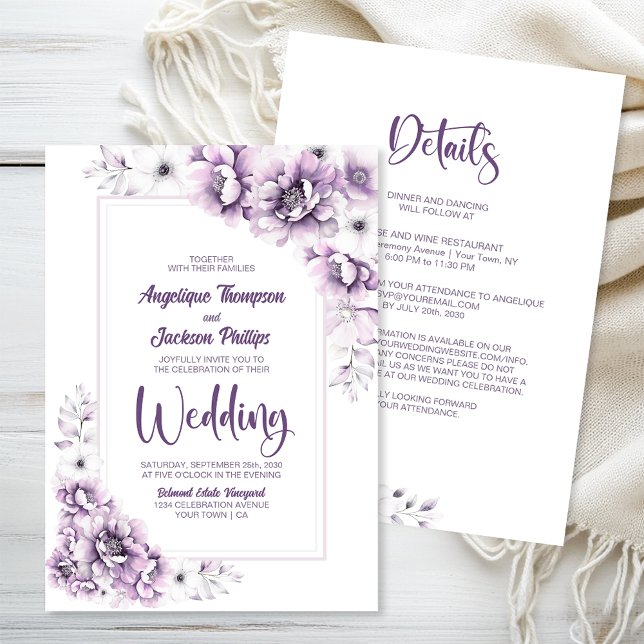 Convite Todos Em Um Casamento Floral Rosa (Criador carregado)