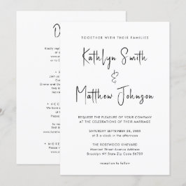 Convite Todos Em Um Casamento Minimalista De Script Modern