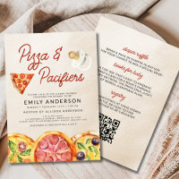 Todos em um Chá de fraldas de Pizza de Código QR e