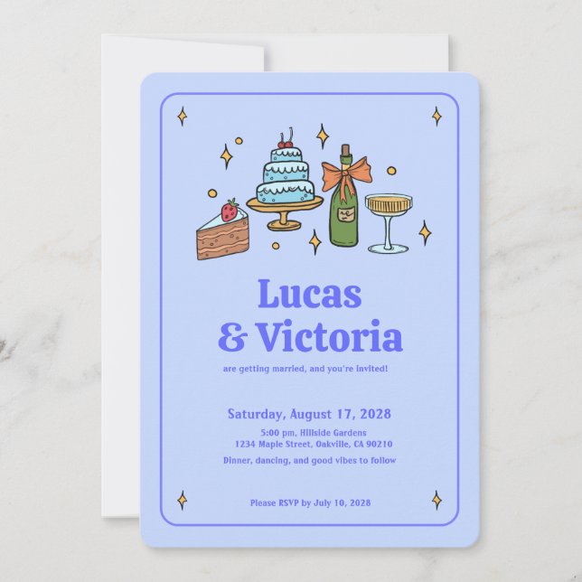 Convite Todos em um código QR Branco Azul de Lavanda Escur (Frente)