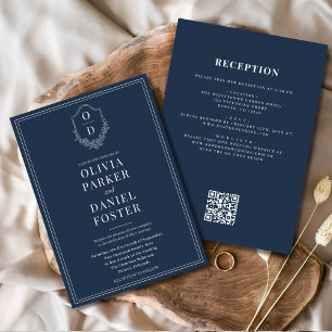 Convite Todos em um Marinho de repouso Casamento de Código