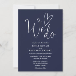 Convite Todos Em Um Para Fazermos Casamento Azul De Marinh