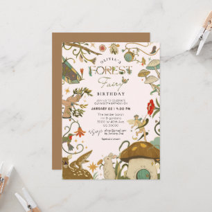 Convite Todos os anos, aniversário da Fada de Mushroom For