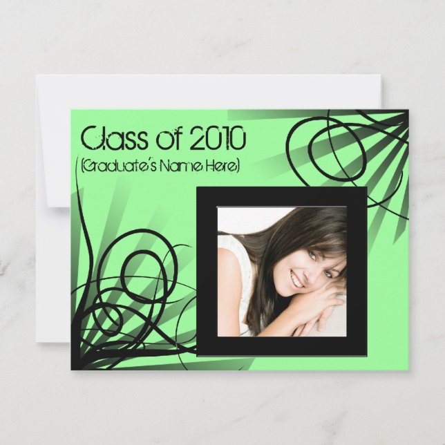 Convite Todos os anos ~ Formatação/Festa de Fotos Verde Qu (Frente)