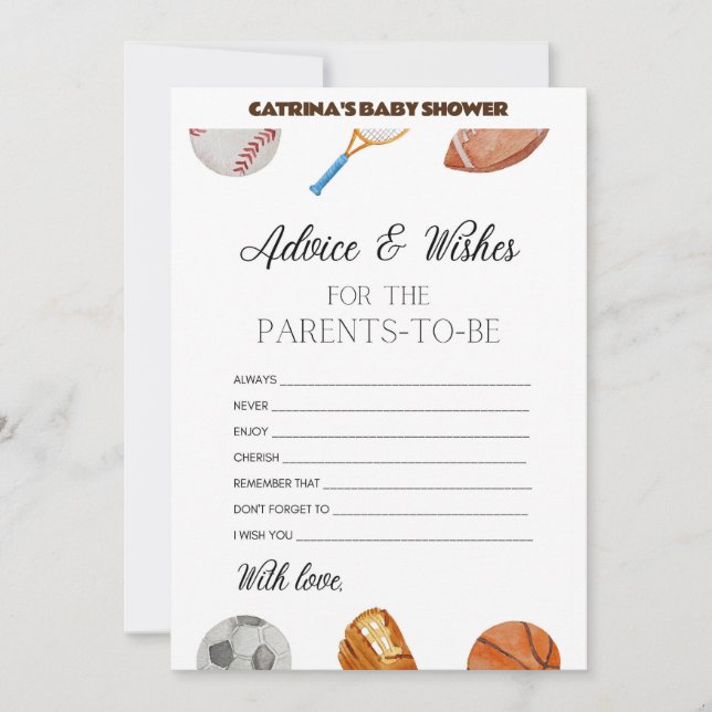 Convite Todos os Chás de fraldas de Esportes de Estrelas - (Frente)