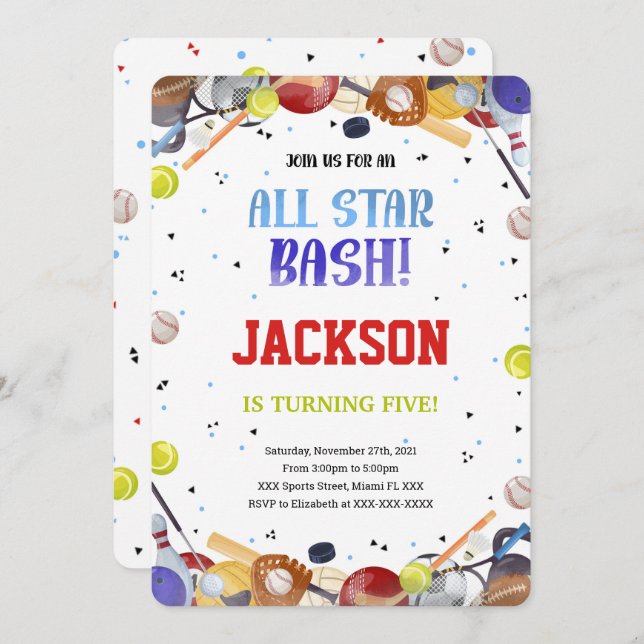 Convite Todos os Concursos de Aniversário do Star Sport (Frente/Verso)