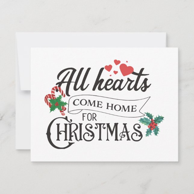 Convite Todos os corações voltam para casa no Natal (Frente)