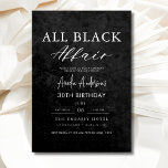 Convite Todos os Elegantes Modernos da Festa de aniversári<br><div class="desc">Celebre em estilo com este Convite Elegante Moderno para o Caso Negro, a forma perfeita de anunciar uma noite inesquecível. Esse design elegante e sofisticado apresenta um fundo preto impressionante com sotaques mínimos para um toque de classe. Personalize-o com os detalhes do evento para definir o tom para a celebração...</div>