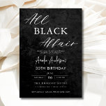 Convite Todos os Elegantes Modernos da Festa de aniversári<br><div class="desc">Celebre em estilo com este Convite Elegante Moderno para o Caso Negro, a forma perfeita de anunciar uma noite inesquecível. Esse design elegante e sofisticado apresenta um fundo preto impressionante com sotaques mínimos para um toque de classe. Personalize-o com os detalhes do evento para definir o tom para a celebração...</div>