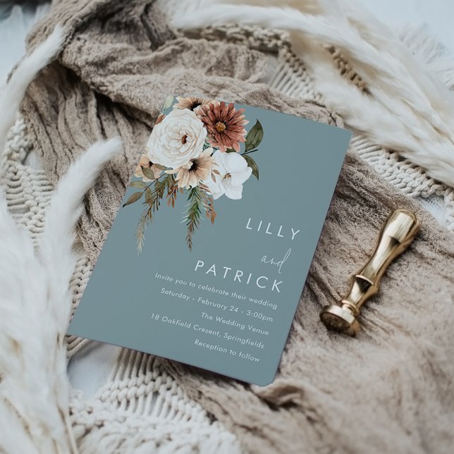 Convite Todos os Seasons Boho Floral Wedding (Criador carregado)