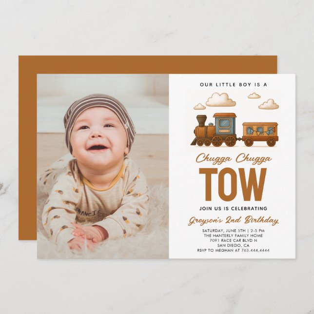 Convite Todos os segundos aniversários do comboio de alta  (Frente/Verso)