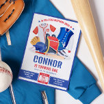 Convite Todos os Star Athlett Kids Baseball Birthday<br><div class="desc">Seu aniversário no tema do baseball All-Star merece o convite perfeito, e este Convite de Aniversário Neutro de Gênero para Baseball é um balanço para as cercas. Com charme fofo e caprichoso, este design apresenta equipamento de beisebol e uma jaqueta legal de diversidade, capturando o espírito atlético da celebração. Numa...</div>