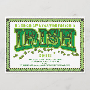Convite Todos são Ruas irlandesas. Festa de Dia de Patric