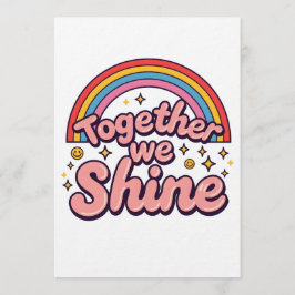 Convite Together We Shine – Rainbow Retro Pride Quote