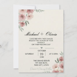 Convite Together with Their Families Wedding Invitation Wo
