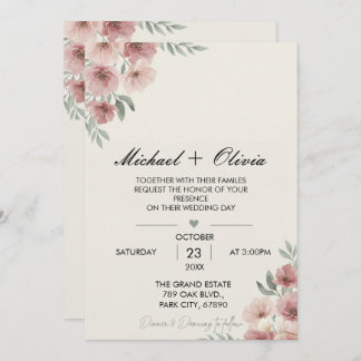 Convite Together with Their Families Wedding Invitation Wo