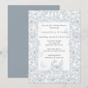 Convite Toile De Jouy Chinoiserie Menino Chamada Baby Show