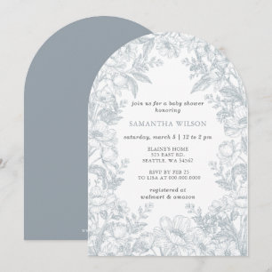 Convite Toile De Jouy Chinoiserie Menino Chamada Baby Show